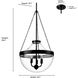 Clarra 3 Light 15.7 inch Matte Black Indoor Pendant Ceiling Light
